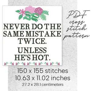 Cross Stitch Pattern Unless Hes Hot Funny Subverive Easy Decor