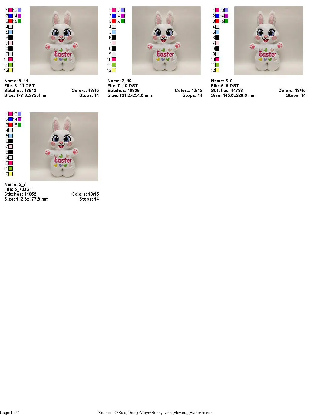 ITH Pattern Cute Easter Bunny Toy In The Hoop machine embroidery 8 ITH Pattern Cute Easter Bunny Toy In The Hoop machine embroidery - Image 8