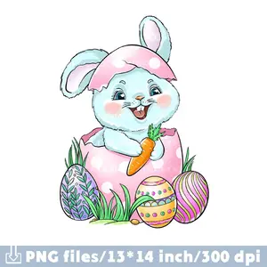 Baby Rabbit Easter Sublimation Png Clip Art