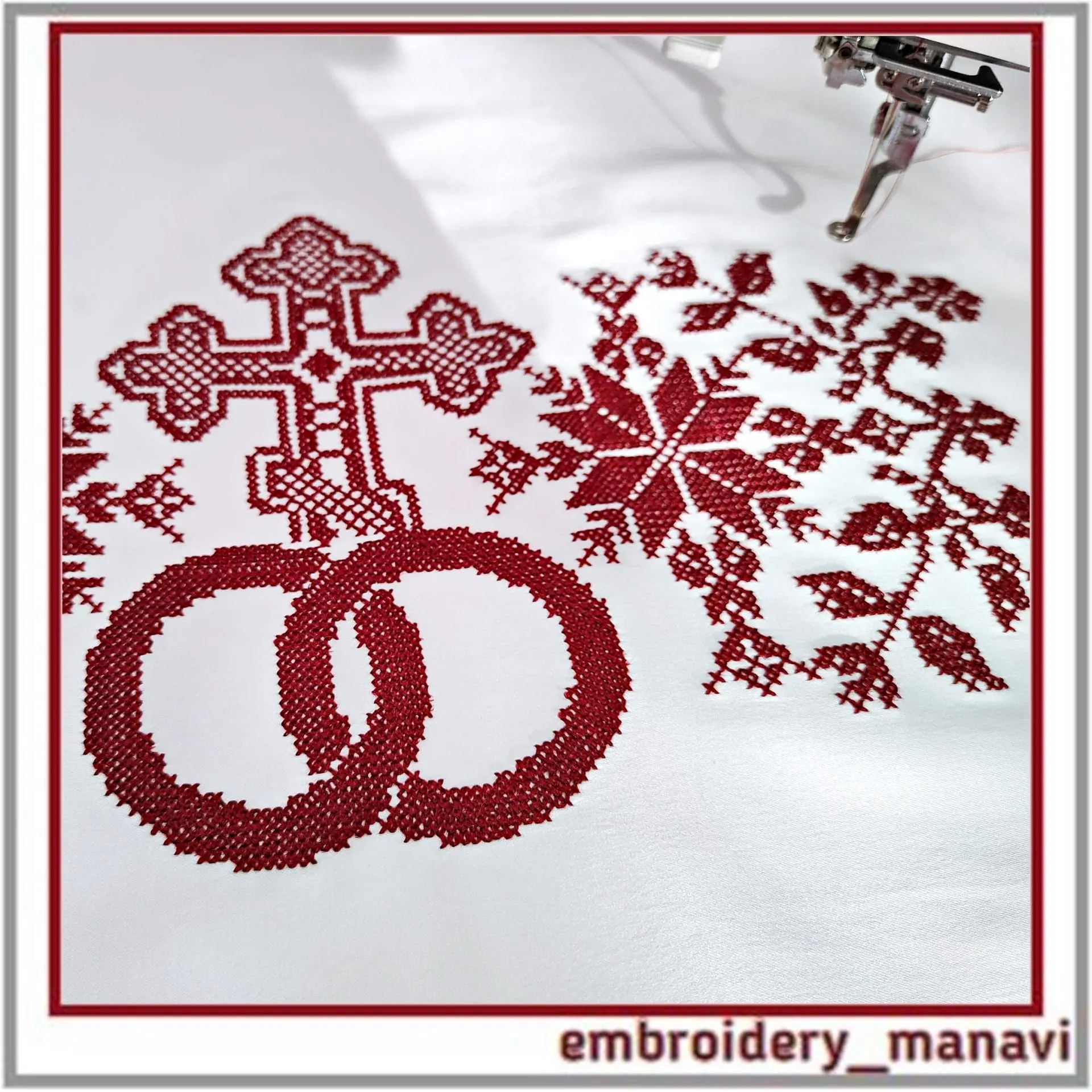 Wedding towel cross stitch machine embroidery design set 4 Wedding towel cross stitch machine embroidery design set - Image 4