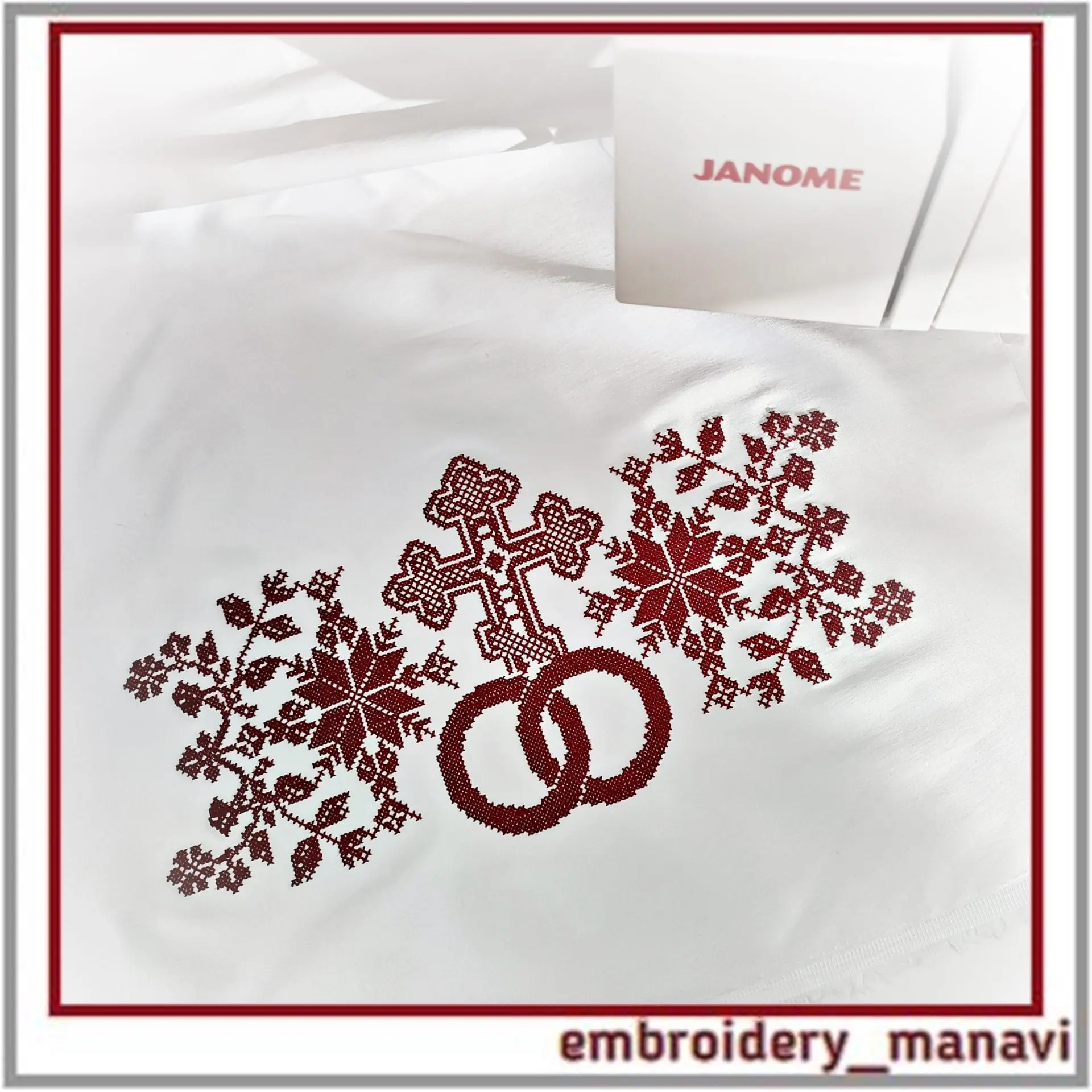 Wedding towel cross stitch machine embroidery design set - Crealandia