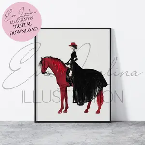 DIGITAL DOWNLOAD Rider (Printable Fashion Illustration)