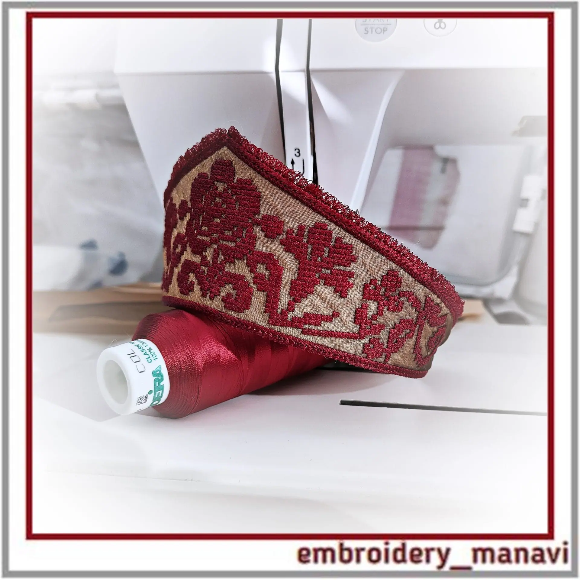 ITH Cross Stitch French Knot Headband Embroidery Manavi 05 6 ITH Cross Stitch French Knot Headband Embroidery Manavi 05 - Image 6