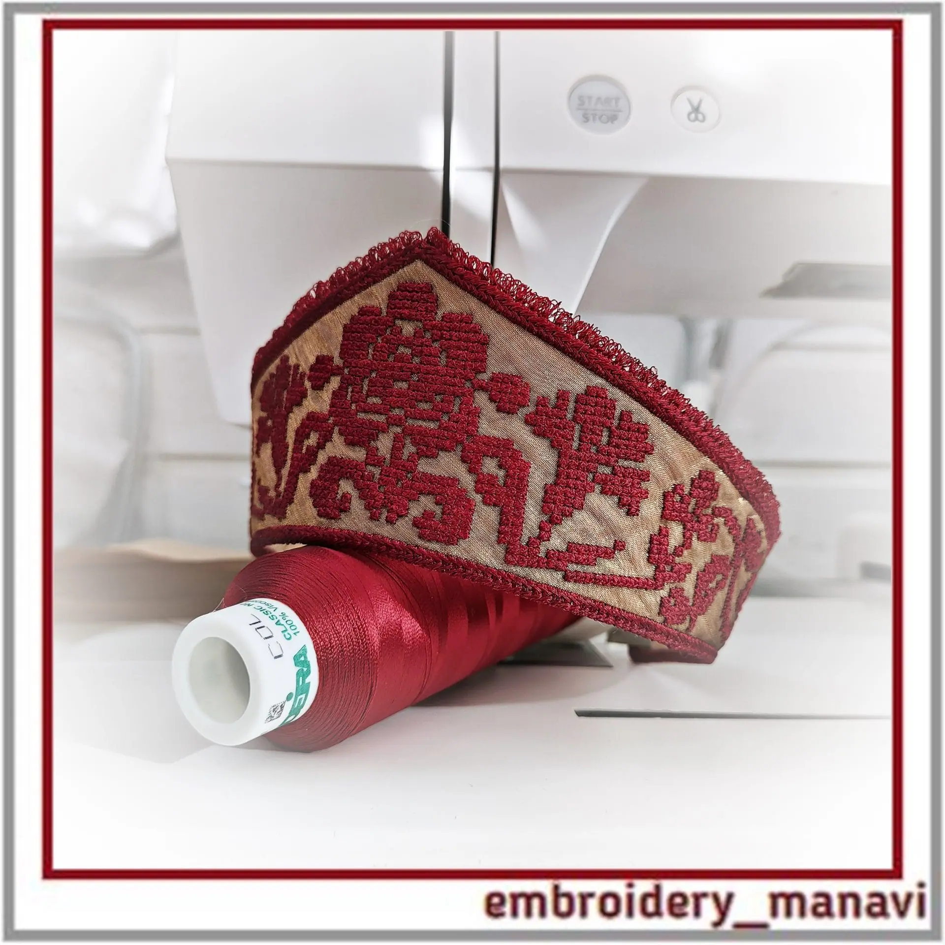 ITH Cross Stitch French Knot Headband Embroidery Manavi 05 5 ITH Cross Stitch French Knot Headband Embroidery Manavi 05 - Image 5