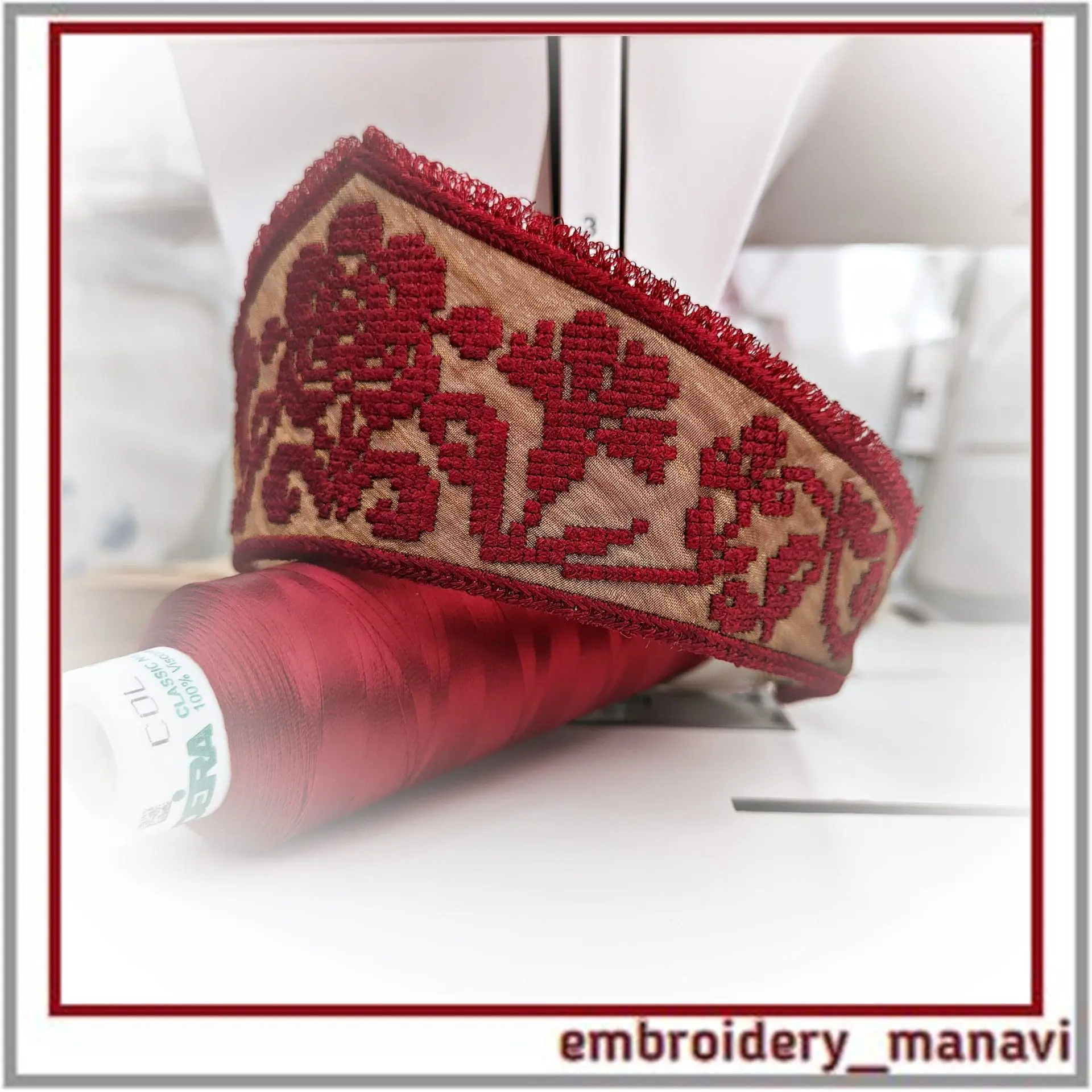 ITH Cross Stitch French Knot Headband Embroidery Manavi 05 3 ITH Cross Stitch French Knot Headband Embroidery Manavi 05 - Image 3