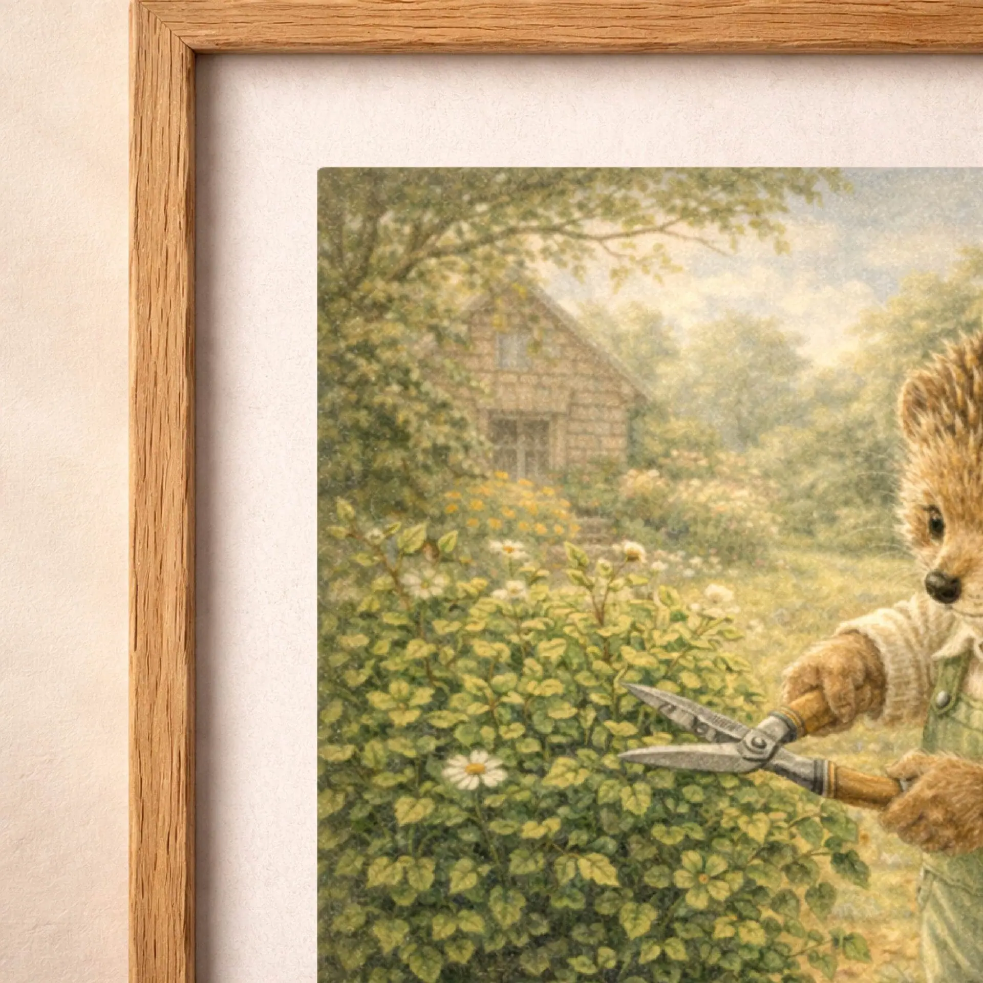 Hedgehog Gardener Printable Wall Art Cottagecore Decor 4 Hedgehog Gardener Printable Wall Art detail garden illustration cottagecore hedgehog