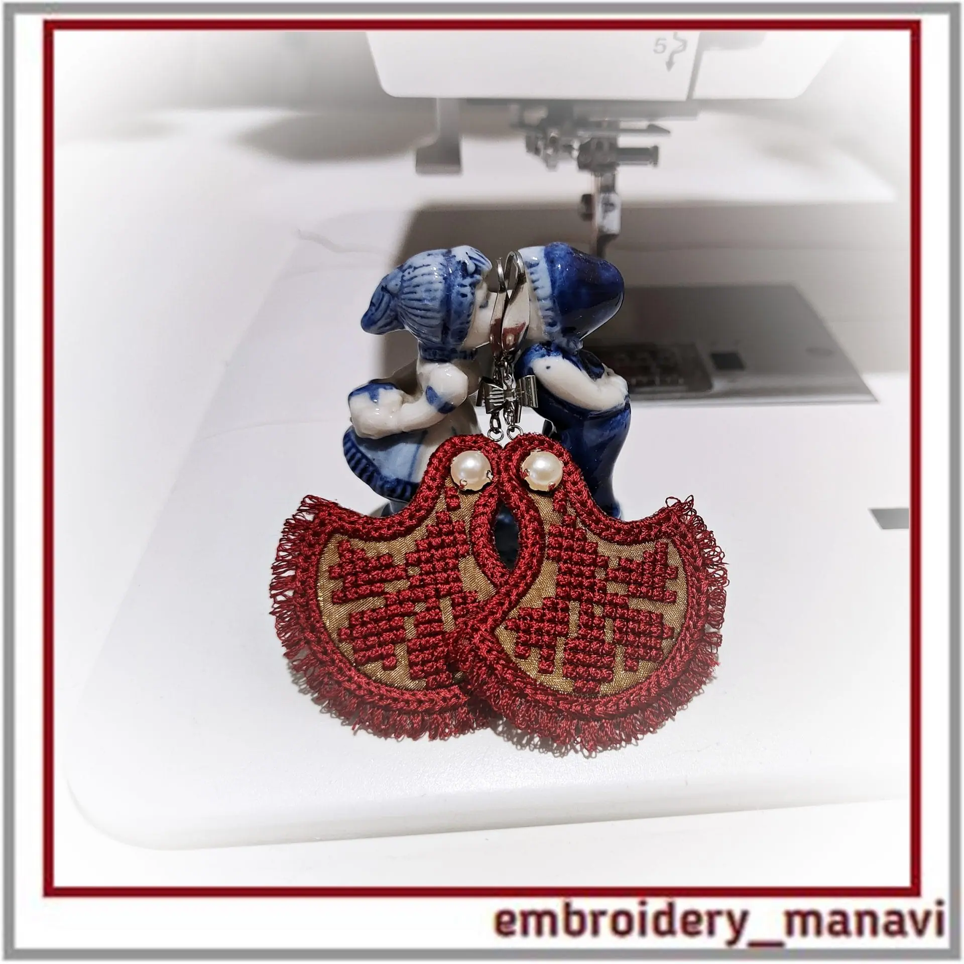 ITH earrings embroidery design french knot fringe tutorial 4 ITH earrings embroidery design french knot fringe tutorial - Image 4