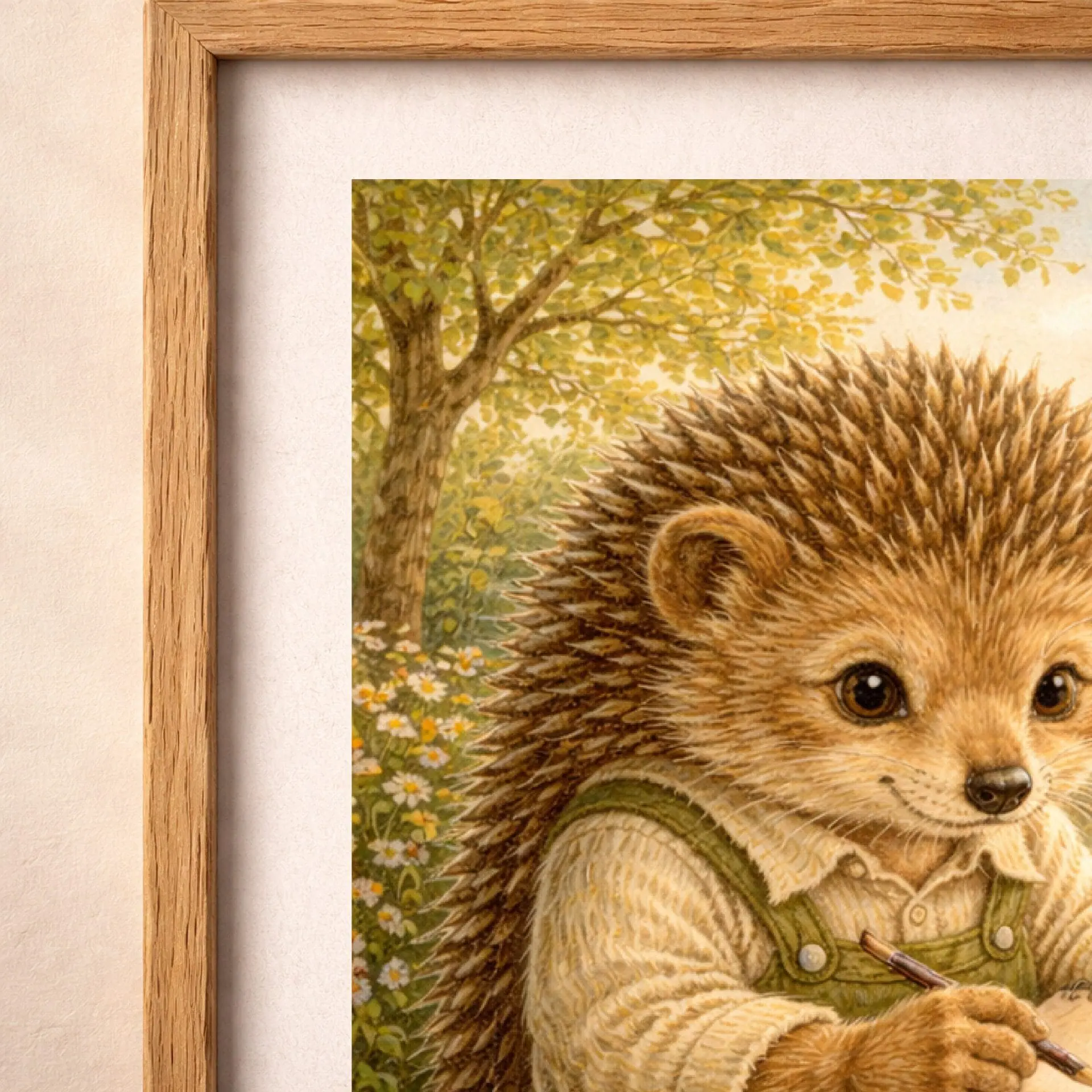 Hedgehog Philadelphia Printable Wall Art USA Travel Decor 4 Hedgehog Philadelphia illustration detail, soft vintage texture woodland animal drawing close up