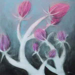 Memory sprouting, series A silent mutation of light. Acrylic art