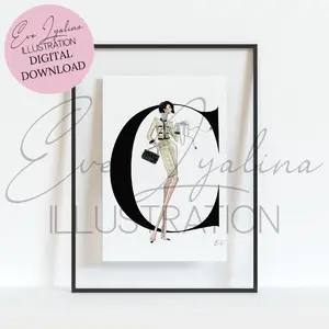DIGITAL DOWNLOAD Classic (Chanel-inspired Fashion Illustration)