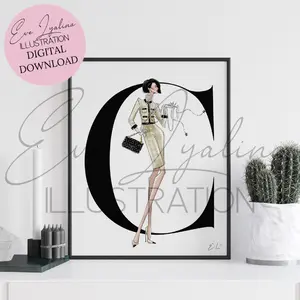 DIGITAL DOWNLOAD Classic (Chanel-inspired Fashion Illustration