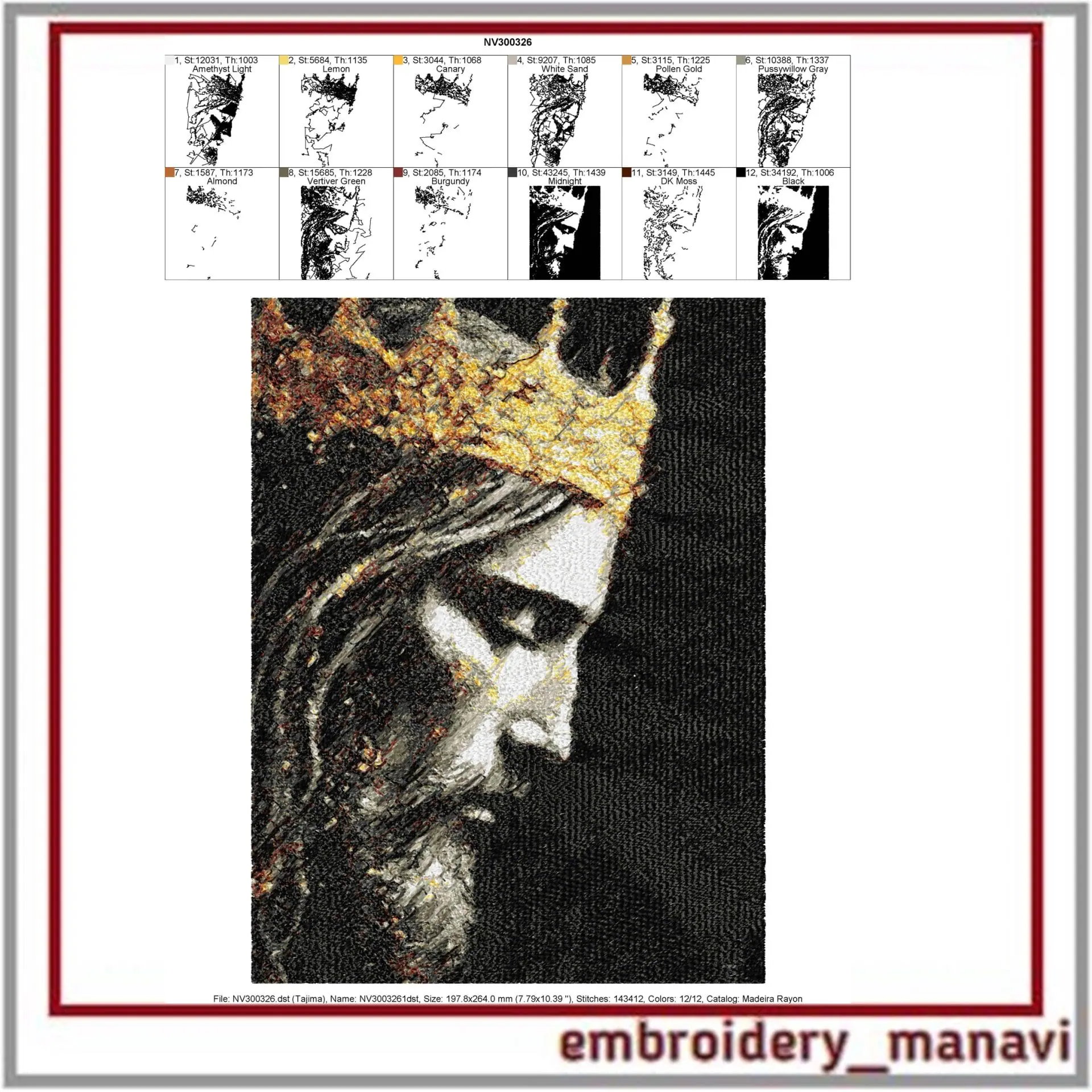 Jesus photostitch machine embroidery design portrait art 2 Jesus photostitch machine embroidery design portrait art - Image 2