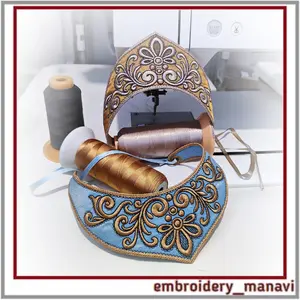 Multifunctional ITH Embroidery Design by Embroidery Manavi 05. One design wear as Kokoshnik or Necklace. Manual digitizing video tutorial. 7.71x10.20 download.