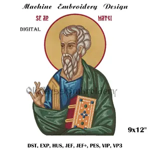 Matthew the Apostle embroidery design in size 9x12"