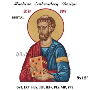 Icon of the Luke the Apostle 9x12" digital machine embroidery design