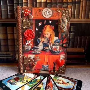 Jewelry Book-box Alice in Wonderland,Mad Hatter box,White rabbit,red Queen