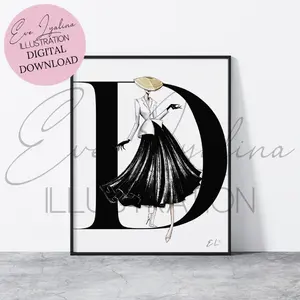 DIGITAL DOWNLOAD Deux Pièces (Dior-inspird Fashion Illustration)