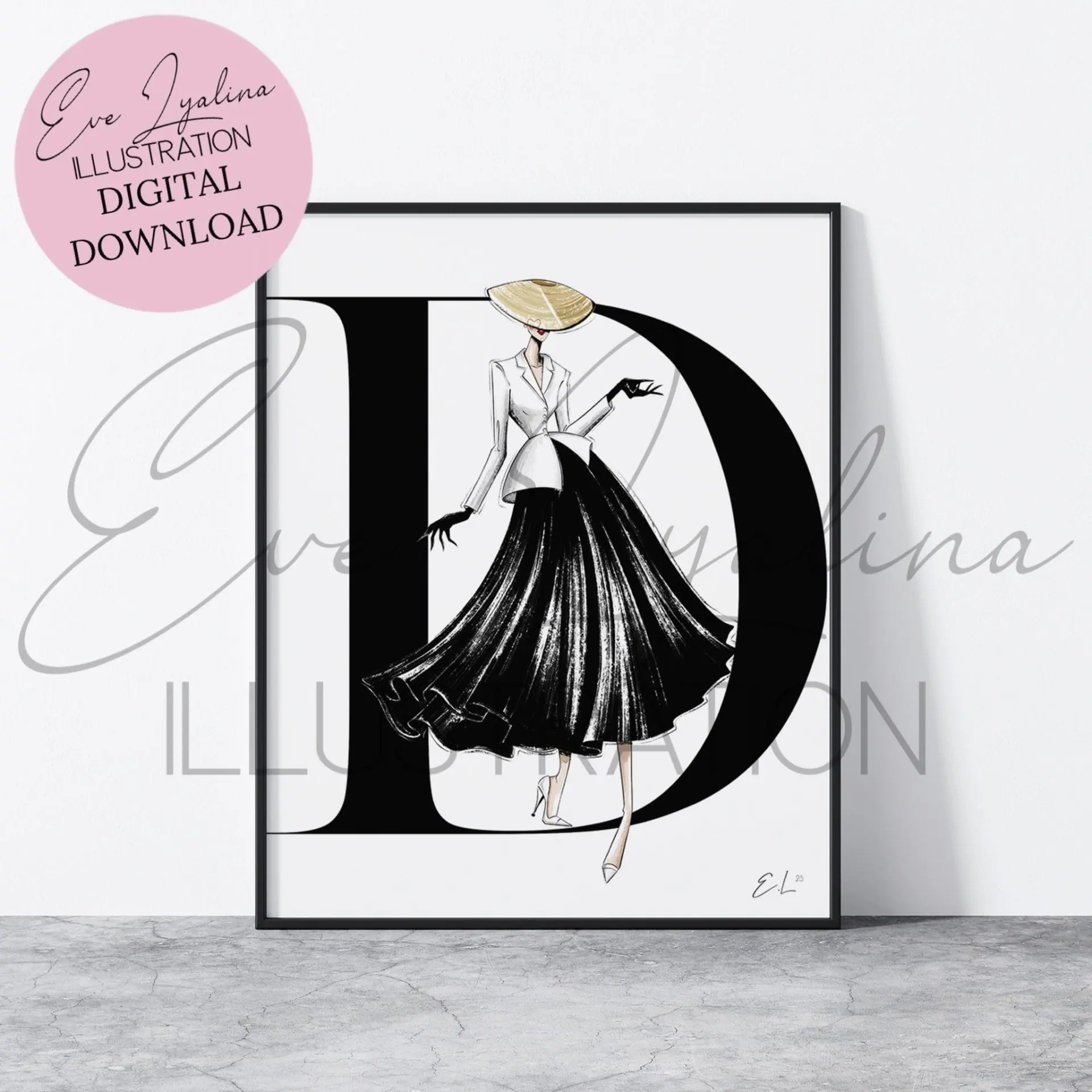 DIGITAL DOWNLOAD Deux Pièces (Dior-inspird Fashion Illustration) 1 DIGITAL DOWNLOAD Deux Pièces (Dior-inspird Fashion Illustration)