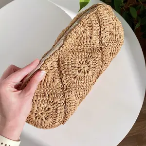 Crochet pattern Raffia Cosmetic Bag, Zipper Bag, Tutorial PDF