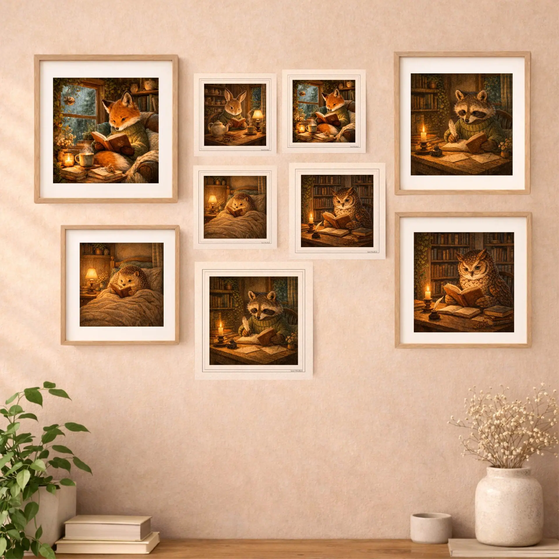 Woodland Animal Printable Wall Art and Postcards Bundle 5 Woodland Animal Printable Wall Art and Postcards Bundle gallery wall mix nursery decor