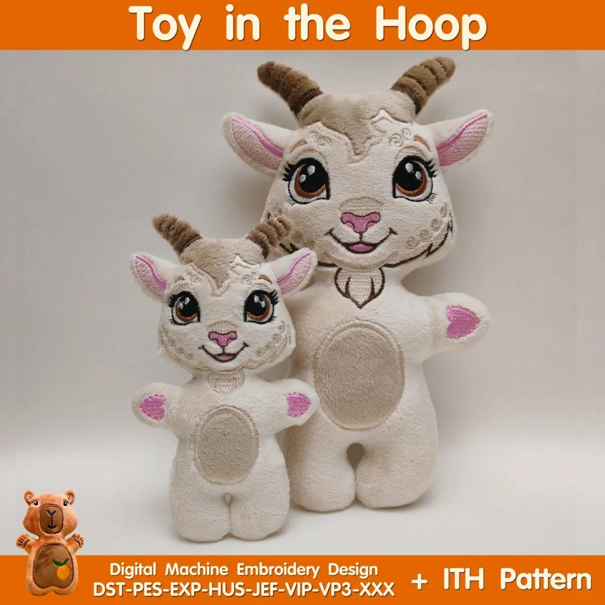 ITH Pattern Cute Goat Toy In The Hoop machine embroidery design 1 ITH Pattern Cute Goat Toy In The Hoop machine embroidery design