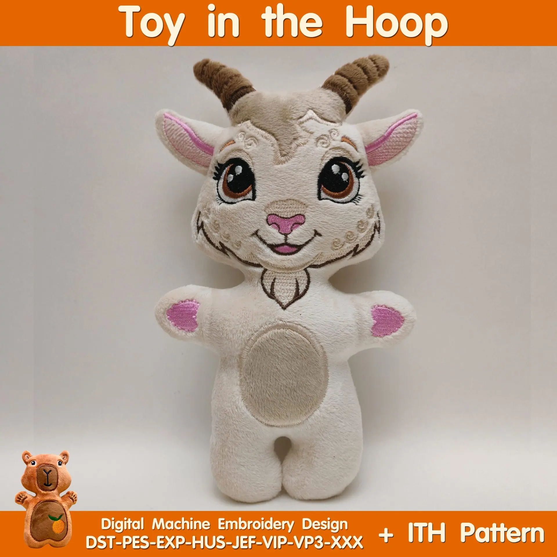 ITH Pattern Cute Goat Toy In The Hoop machine embroidery design 2 Machine_embroidery_design_TulleLand_Goat_toy_Ith_Pattern