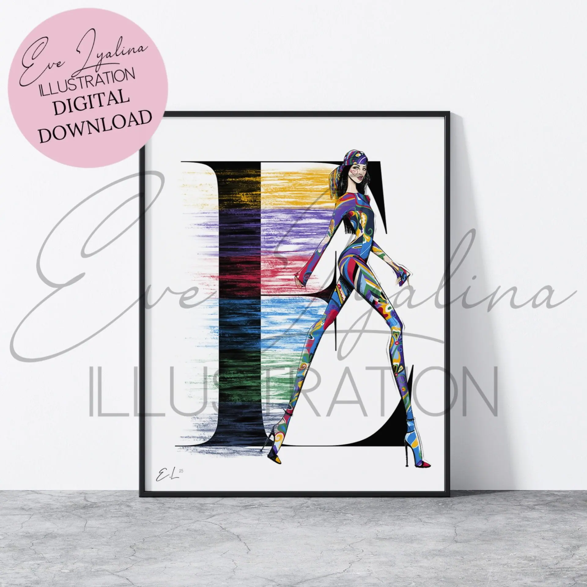 DIGITAL DOWNLOAD Emblem (Emilio Pucci-inspired Illustration) 1 DIGITAL DOWNLOAD Emblem (Emilio Pucci-inspired Illustration)