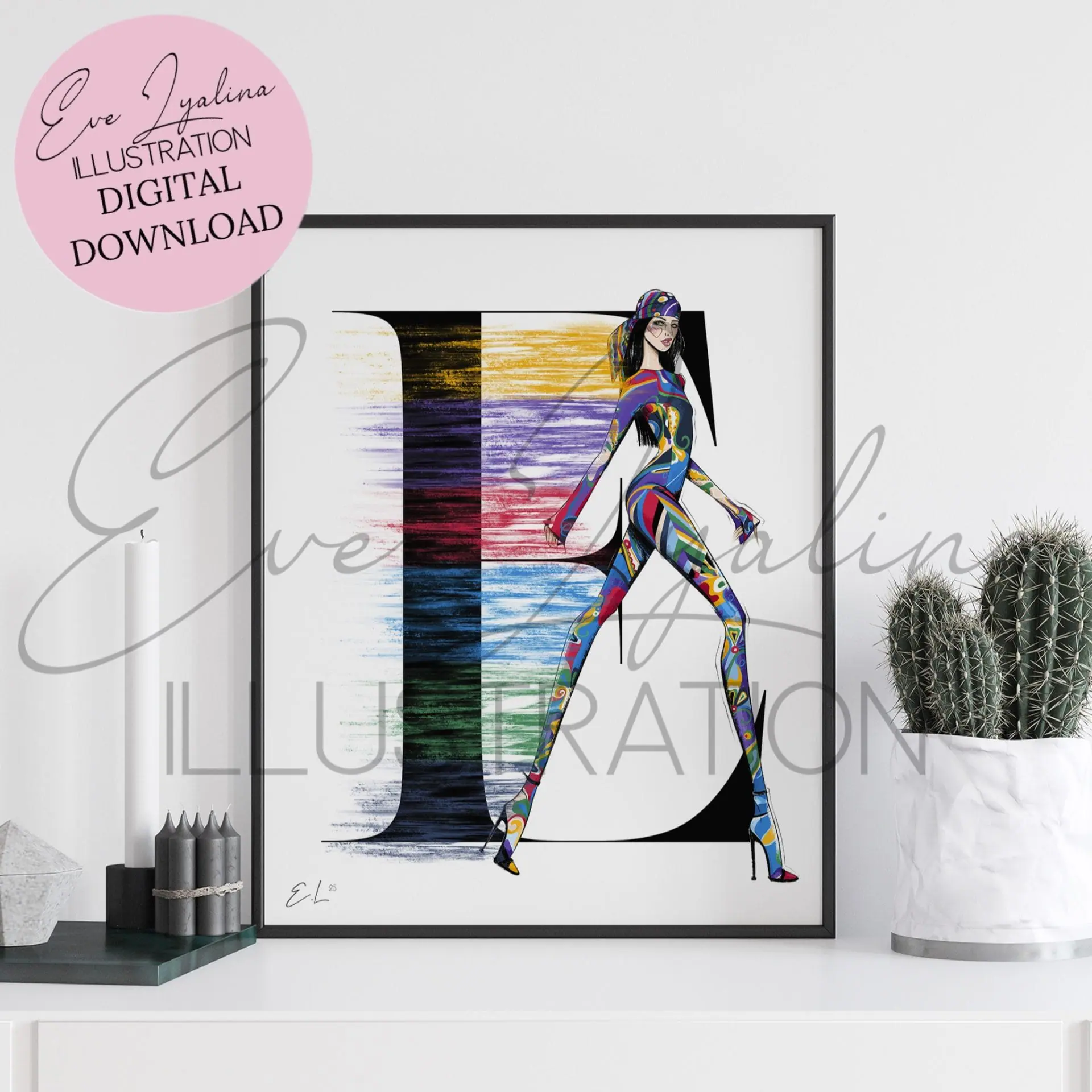 DIGITAL DOWNLOAD Emblem (Emilio Pucci-inspired Illustration) 2 DIGITAL DOWNLOAD Emblem (Emilio Pucci-inspired Illustration) - Image 2