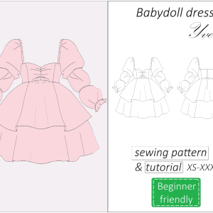 babydoll dress with puff sleeves sewing pattern and detailed tutorial