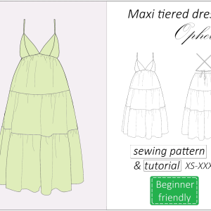 maxi tiered bralette dress sewing pattern pdf