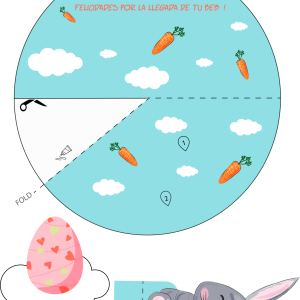Baby Congratulations Printable Card – Cute Bunny Foldable Greetin