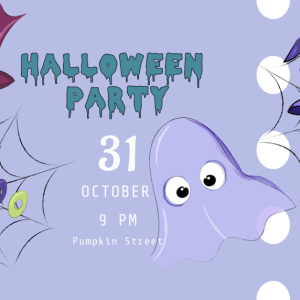 Cute Halloween Party Ticket Template – Kids Spooky Invitation Pri