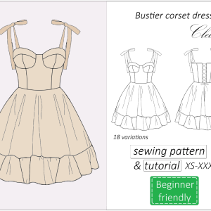 corset dress pattern SIMETO Satin Wedding Corset – Tesoro Si! main image 1