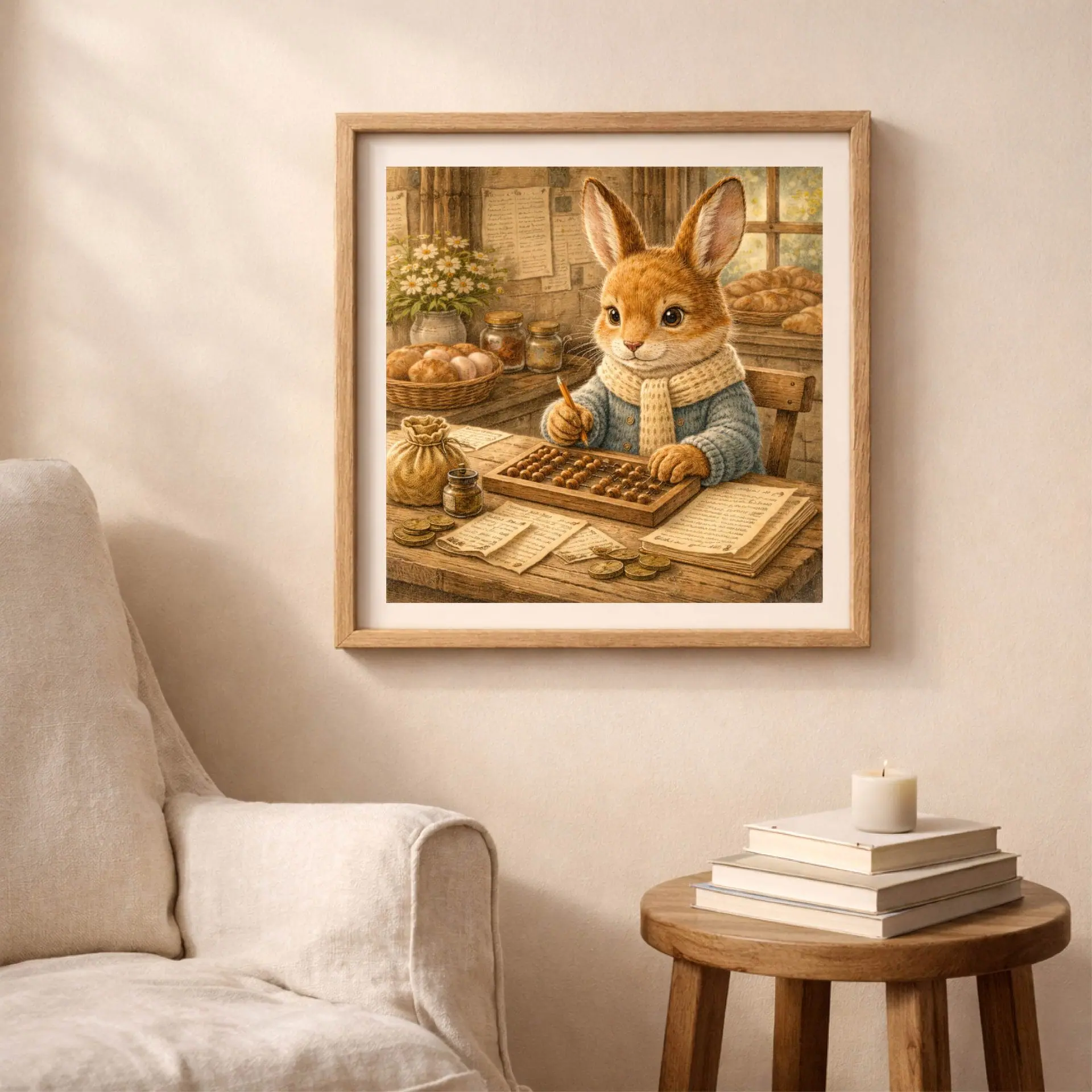 Bunny Baker Printable Wall Art Cottagecore Nursery Decor 3 cottagecore bunny baker printable wall art cozy living room decor