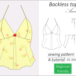 backless summer top Amalfi sewing pattern