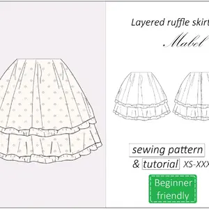 layered skirt Mabel sewing pattern PDF