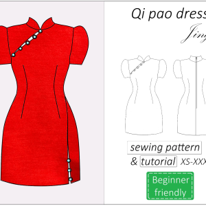 qi pao dress traditional chinese sewing pattern PDF