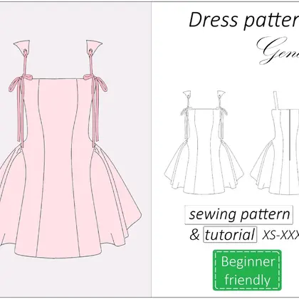dress with side gathers sewing pattern