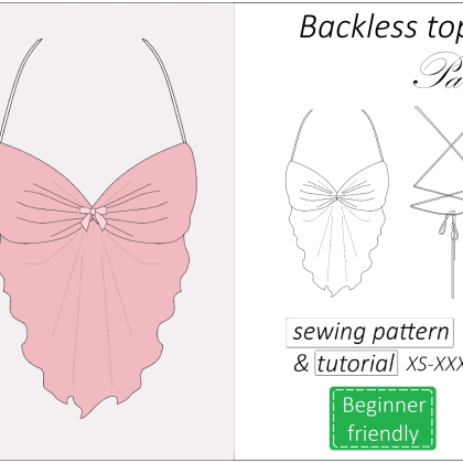 backless summer top sewing pattern PDF