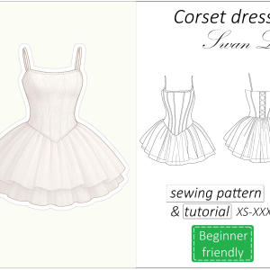 corset dress sewing pattern PDF Swan lake