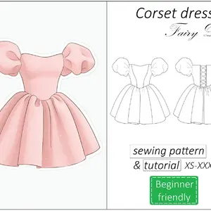 Milkmaid dress sewing pattern PDF Alice and detailed tutorial - Crealandia