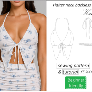 halter neck backless top sewing pattern