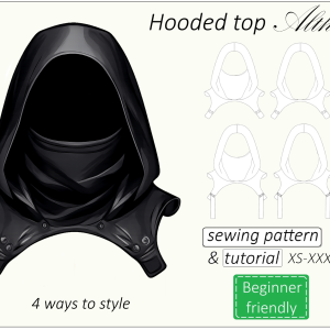 hooded cowl sewing pattern PDF Althea