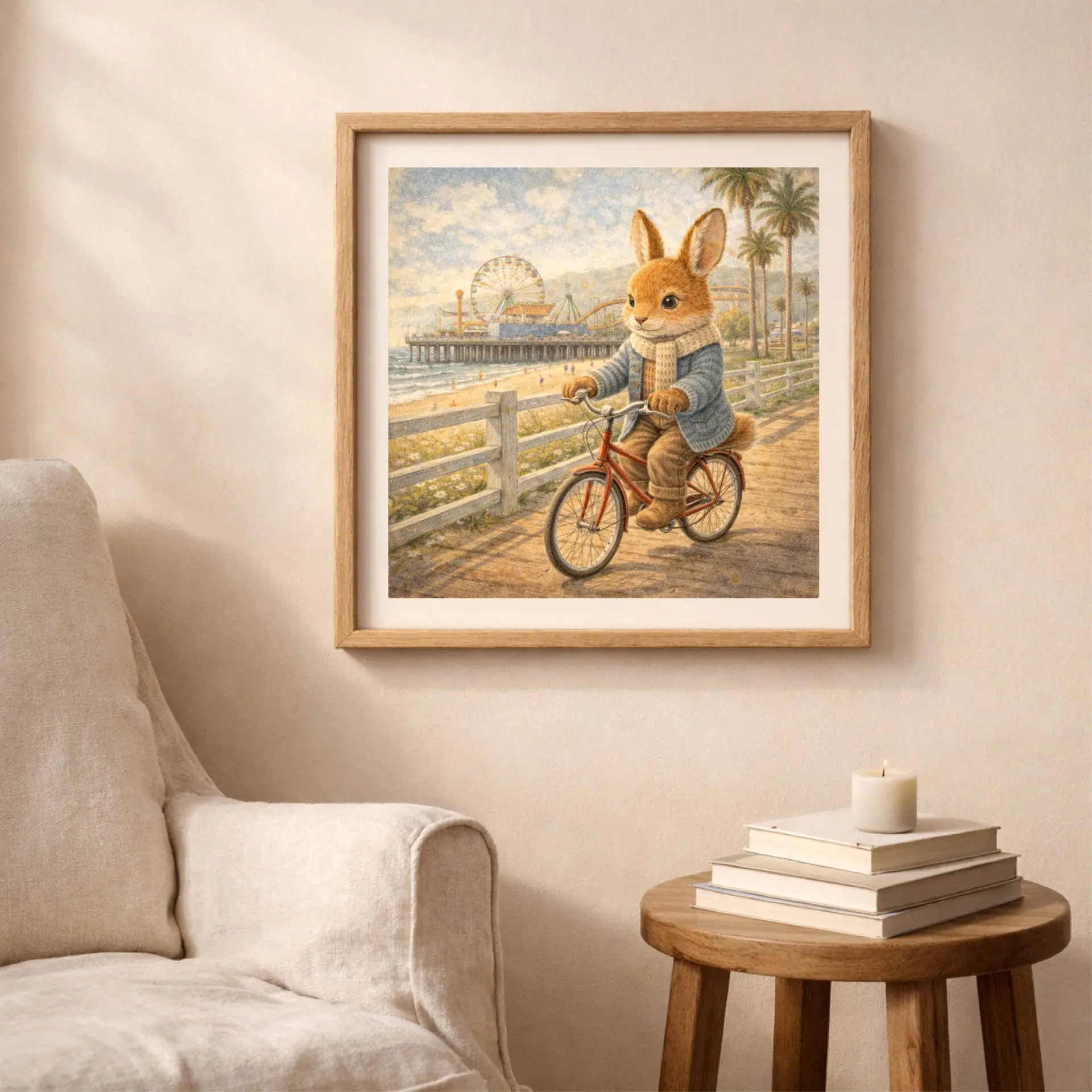Woodland USA Travel Wall Art Set Printable Nursery Decor 4 Woodland Rabbit Santa Monica Wall Art Printable california nursery coastal decor