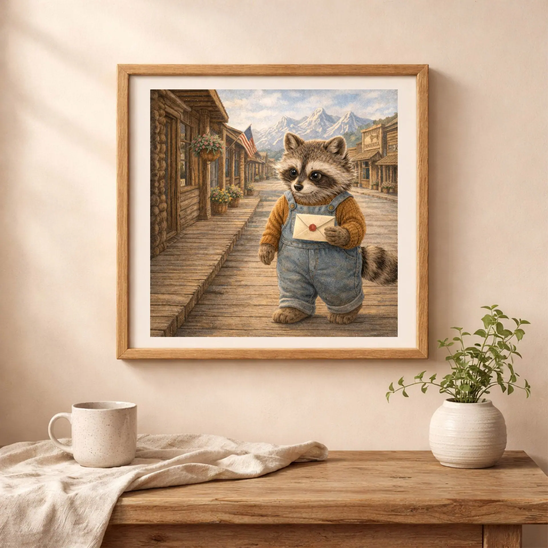 Woodland USA Travel Wall Art Printable Set Nursery Decor 3 woodland raccoon jackson wall art printable in nursery interior decor mockup