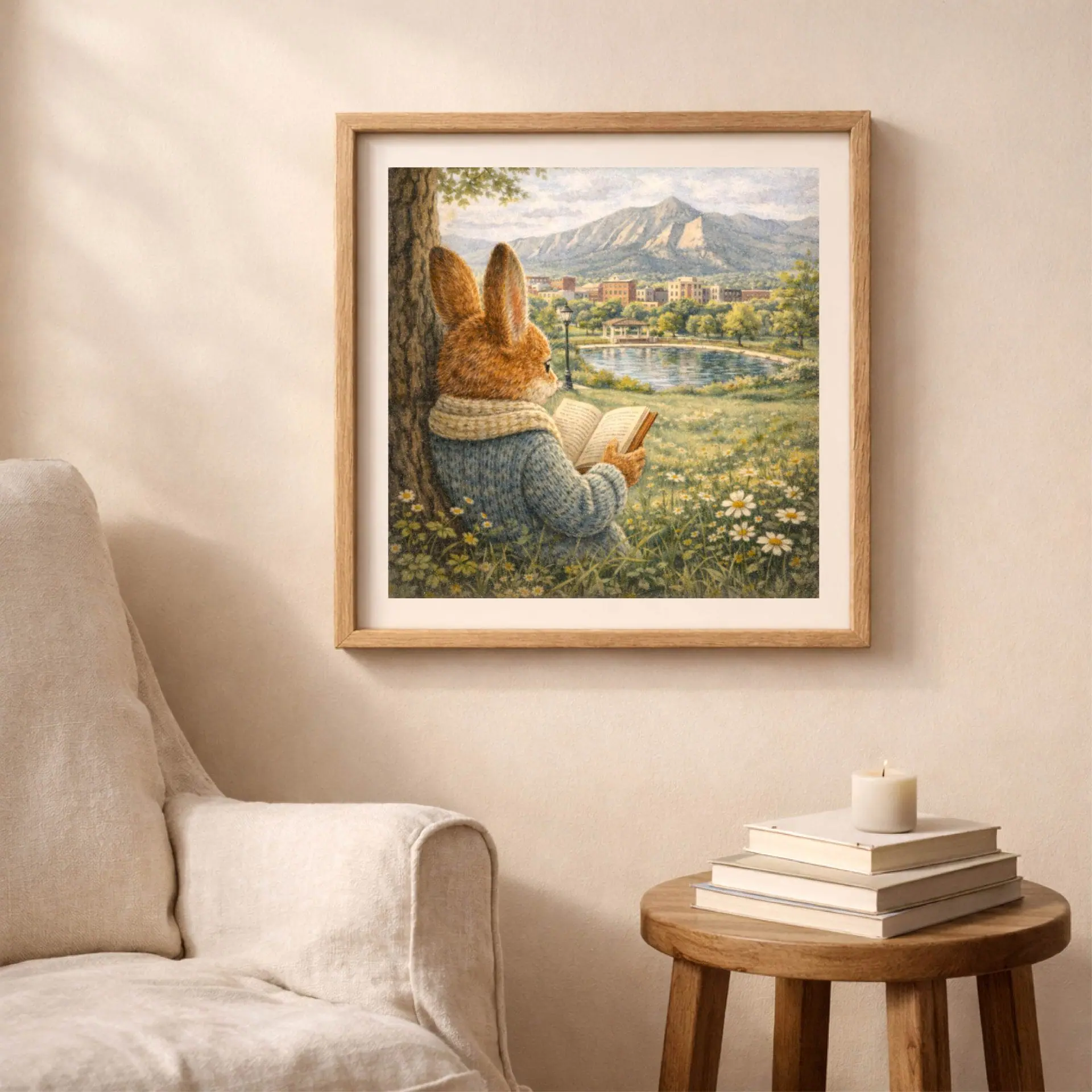 Woodland USA Travel Wall Art Printable Set Nursery Decor 4 woodland rabbit boulder wall art printable cozy living room decor mockup