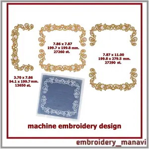 Decorative Frame Machine Embroidery Design Border Home Decor