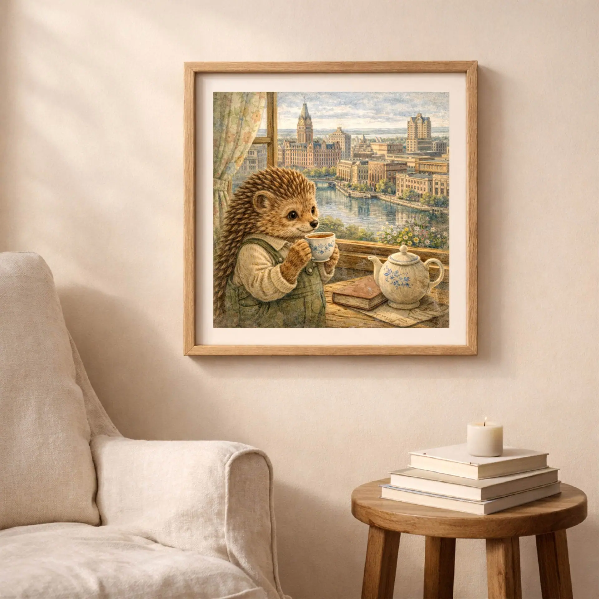 Woodland Hedgehog Milwaukee Wall Art Printable Nursery Decor 3 Woodland hedgehog Milwaukee nursery wall art printable framed