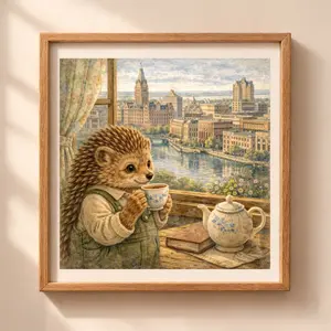 Woodland hedgehog Milwaukee wall art printable nursery decor