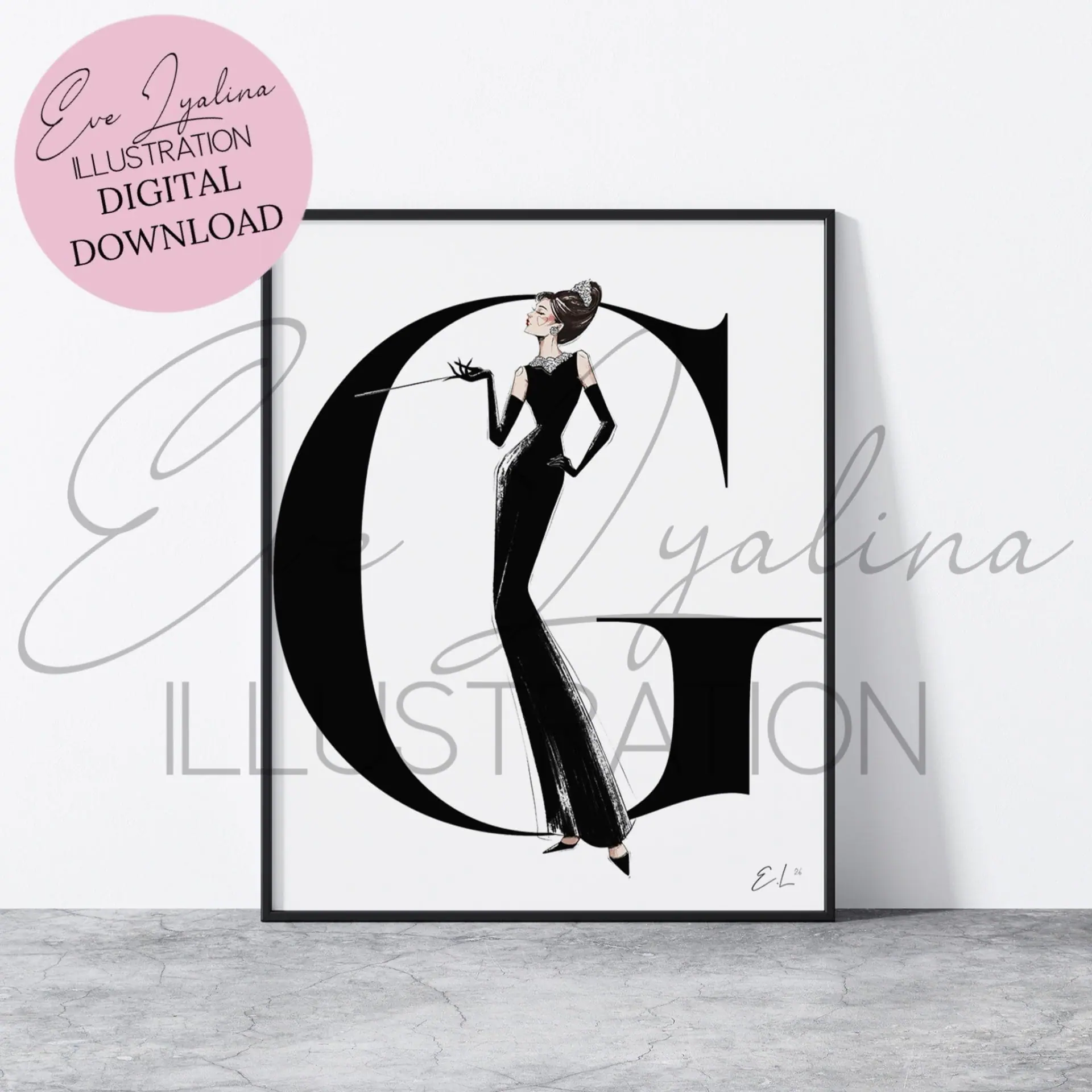 DIGITAL DOWNLOAD Golightly (Givenchy-inspired Illustration) 1 DIGITAL DOWNLOAD Golightly (Givenchy-inspired Illustration)